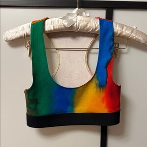 Paco Rabanne Multicolor Tie-Dye Sports Bra - Sunset Gradient - Size S